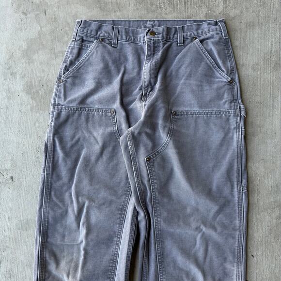 Vintage Y2K Carhartt gray double knee work wear carpenter pants - Picture 2 of 4